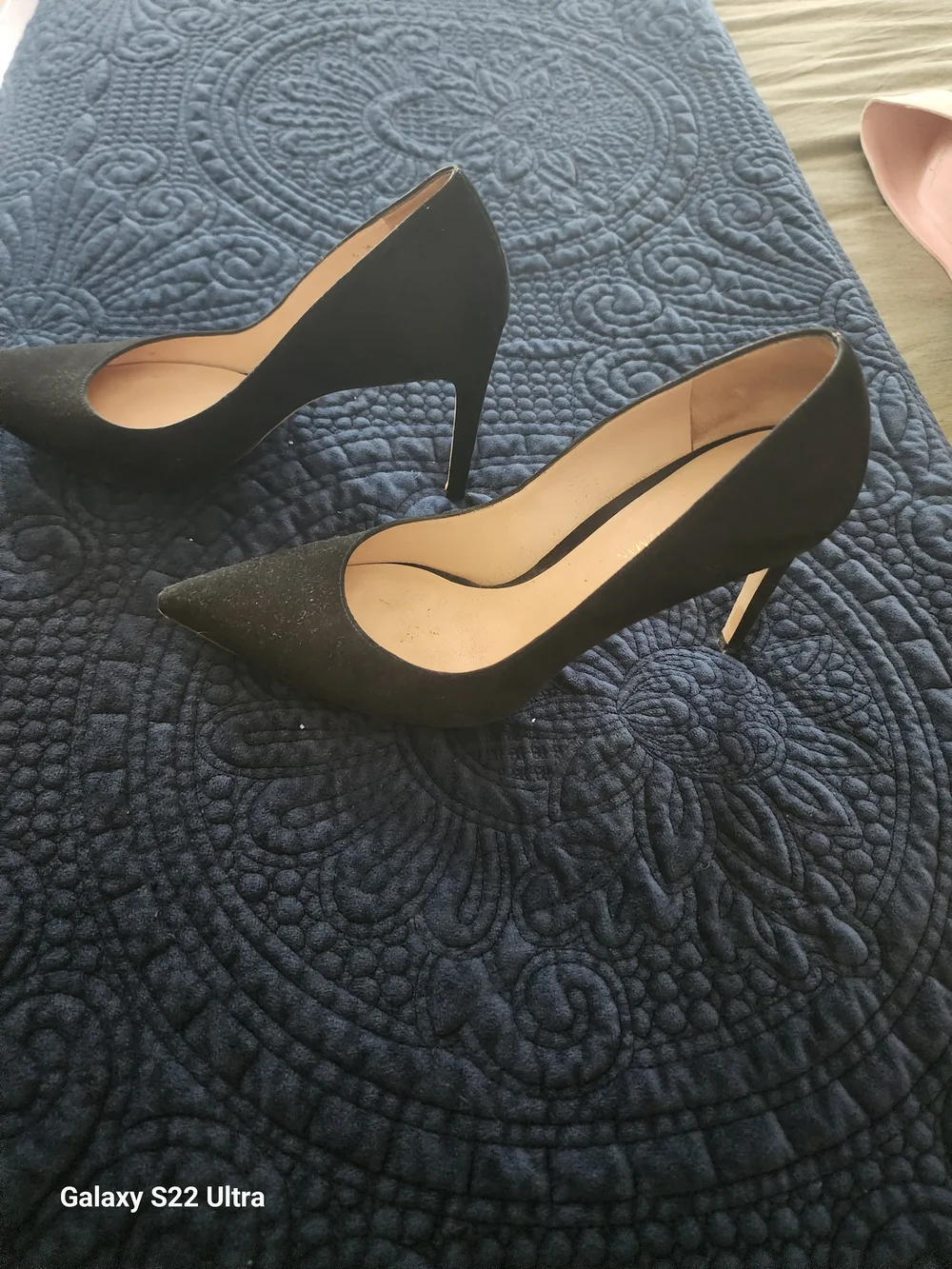 Stuart Weitzman Black Suede Pointed Toe Pumps